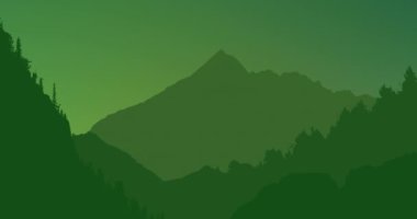 Yeşil arka planda yeşil manzaranın animasyonu. küresel çevre, yeşil enerji ve dijital arayüz konsepti dijital olarak oluşturulmuş video.