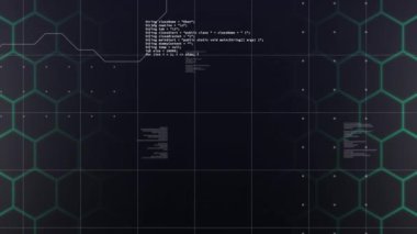 Siyah arkaplan üzerinde DNA iplikçikleri ve veri işleme animasyonu. küresel bilim, tıp ve veri işleme kavramı dijital olarak oluşturulmuş video.