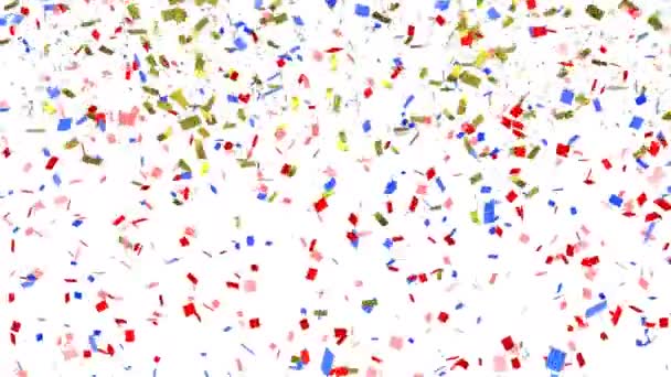 Animatie Van Kleurrijke Confetti Witte Achtergrond Autisme Bewustzijn Maand Viering — Stockvideo