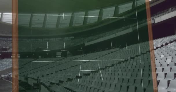 계획의 그림을 경기장 그리는 것이다 스포츠와 디지털 비디오 — 비디오