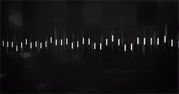Animace Bílých Čar Přes Čísla Černém Pozadí Globální Obchod Finance — Stock video