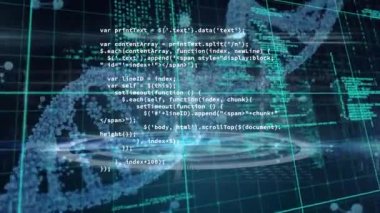 Siyah arkaplan üzerinde DNA ipliği ve veri işleme animasyonu. küresel bilim, tıp ve veri işleme kavramı dijital olarak oluşturulmuş video.