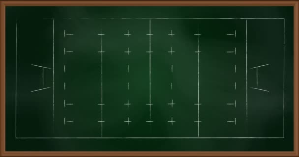 Animatie Van Tekening Van Het Spel Plan Groene Achtergrond Sport — Stockvideo