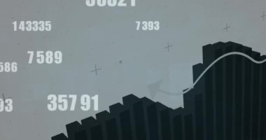 Beyaz arka planda finansal veri işleme animasyonu. küresel iş, finans ve dijital arayüz kavramı dijital olarak oluşturulmuş video.