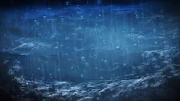 Animación Del Texto Lucha Contra Cambio Climático Sobre Lluvia Mar — Vídeo de stock