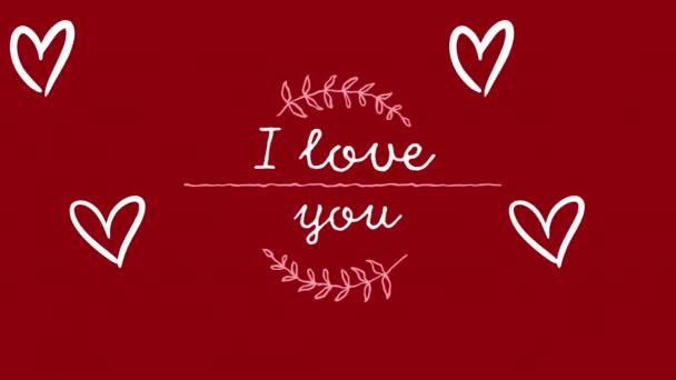 사랑하는 애니메이션 마음을 문자를 보내고 발렌틴 디지털 비디오를 축하하는 — 비디오