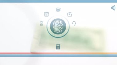 Amerikan doları banknotlarının ve online ödeme ikonlarının animasyonu. küresel iş, finans, teknoloji ve bağlantılar konsepti dijital olarak oluşturulmuş video.