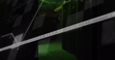 Siyah arkaplan üzerinden finansal veri işleme animasyonu. küresel iş, finans ve dijital arayüz kavramı dijital olarak oluşturulmuş video.