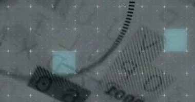 Küresel ve finansal veri işleme animasyonları beyaz arka planda. küresel iş, finans ve dijital arayüz kavramı dijital olarak oluşturulmuş video.