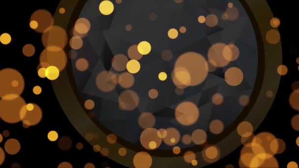 Animación Manchas Amarillas Diamante Sobre Fondo Negro Concepto Fiesta Celebración — Vídeos de Stock
