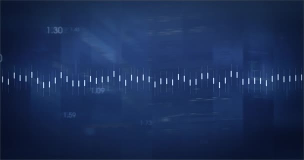 Animace Diagramů Čísly Modrém Pozadí Globální Obchod Finance Připojení Koncepce — Stock video