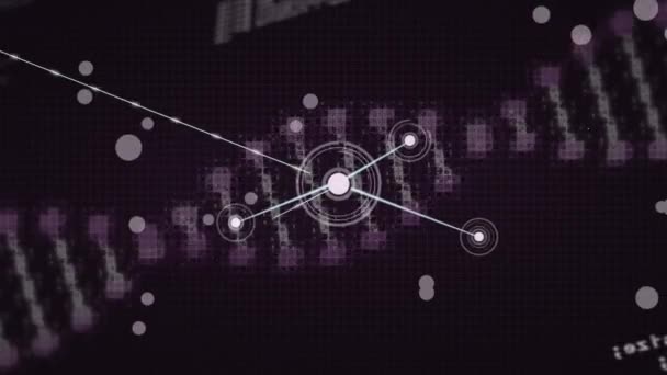 Анімація Ланцюга Dna Мережа Єднань Обробки Даних Чорному Тлі Концепція — стокове відео