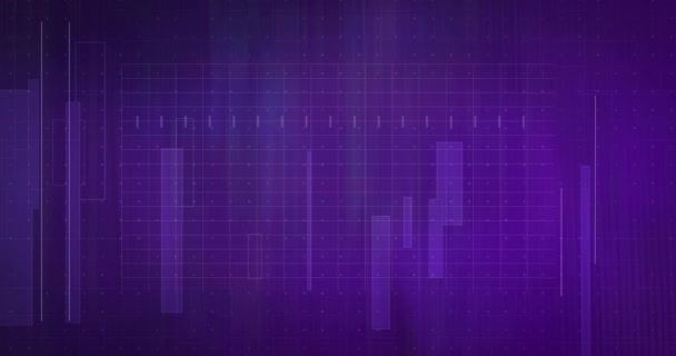 Animação Processamento Dados Financeiros Fundo Azul Negócio Global Finanças Conexões — Vídeo de Stock