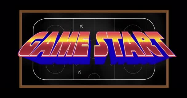 Animation Game Start Text Drawing Game Plan Black Background Sports — Stock Video