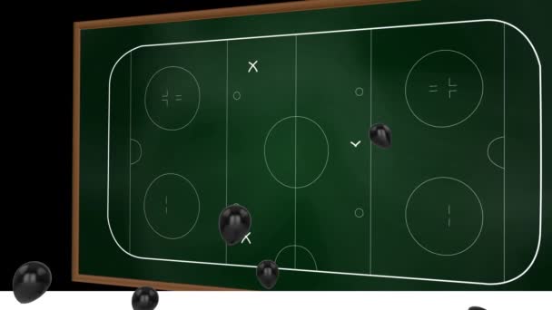 Animação Balões Sobre Desenho Plano Jogo Fundo Verde Conceito Esportes — Vídeo de Stock