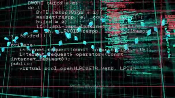 Dna 가닥의 애니메이션 과검은 배경에 데이터 데이터 디지털 비디오 — 비디오