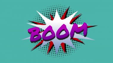 Çizgi roman 5 seçenekleri çizgi roman ses efekti metinleriyle çoklu komik konuşma baloncukları üzerinde metin animasyonu. çizgi roman ve sosyal medya konsepti dijital olarak oluşturulmuş video.