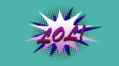 Çizgi roman 5 seçenekleri çizgi roman ses efekti metinleriyle çoklu komik konuşma baloncukları üzerinde metin animasyonu. çizgi roman ve sosyal medya konsepti dijital olarak oluşturulmuş video.