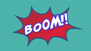 Çizgi roman 5 seçenekleri çizgi roman ses efekti metinleriyle çoklu komik konuşma baloncukları üzerinde metin animasyonu. çizgi roman ve sosyal medya konsepti dijital olarak oluşturulmuş video.