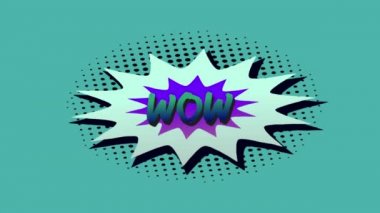 Çizgi roman 5 seçenekleri çizgi roman ses efekti metinleriyle çoklu komik konuşma baloncukları üzerinde metin animasyonu. çizgi roman ve sosyal medya konsepti dijital olarak oluşturulmuş video.