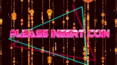 Lütfen sarı izler ve siyah arkaplandaki noktaların üzerine bozuk para metni yerleştirin. Sayısal olarak üretilen metaevren ve sosyal medya kavramı.