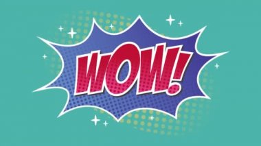 Çizgi roman 5 seçenekleri çizgi roman ses efekti metinleriyle çoklu komik konuşma baloncukları üzerinde metin animasyonu. çizgi roman ve sosyal medya konsepti dijital olarak oluşturulmuş video.