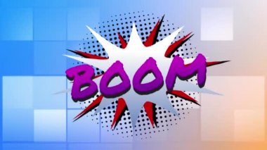 Çizgi roman 5 seçenekleri çizgi roman ses efekti metinleriyle çoklu komik konuşma baloncukları üzerinde metin animasyonu. çizgi roman ve sosyal medya konsepti dijital olarak oluşturulmuş video.