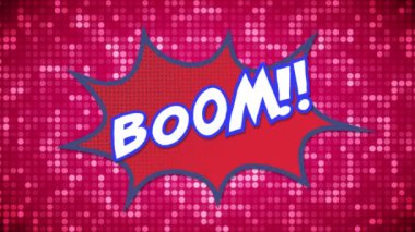 Çizgi roman 5 seçenekleri çizgi roman ses efekti metinleriyle çoklu komik konuşma baloncukları üzerinde metin animasyonu. çizgi roman ve sosyal medya konsepti dijital olarak oluşturulmuş video.