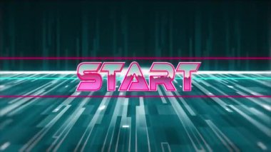 Yeşil izler üzerinde başlangıç metninin canlandırması. Sayısal olarak üretilen metaevren ve sosyal medya kavramı.