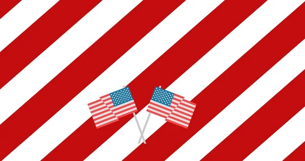 Digitaal Gegenereerde Afbeelding Van Amerikaanse Vlaggen Rood Wit Gestreepte Patroon — Stockfoto
