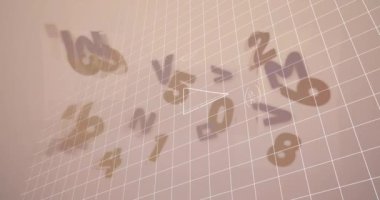 Okul defterindeki matematik denklemlerinin üzerine düşen çizgi animasyonu. öğrenme ve matematik eğitim kavramı dijital olarak oluşturulmuş video.