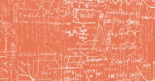 Animazione Equazioni Matematiche Sfondo Rosso Apprendimento Matematica Concetto Educazione Video — Video Stock