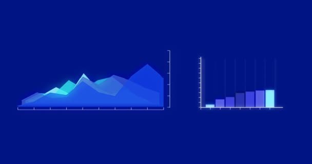 Video Von Digitaler Schnittstelle Und Datenverarbeitung Auf Dunklem Hintergrund Globale — Stockvideo