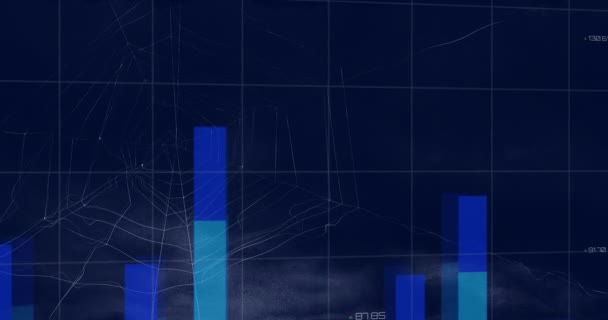 Vídeo Processamento Dados Financeiros Sobre Fundo Escuro Conceito Global Negócios — Vídeo de Stock