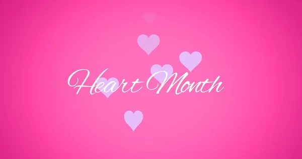 Vector Image Heart Month Text Pink Background Heart Shapes Copy — Stock Photo, Image