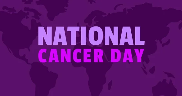 Digitaal Gegenereerd Beeld Van Nationale Kankerdagtekst Wereldkaart Wereldkankerdag Kopieerruimte Alertheid — Stockfoto