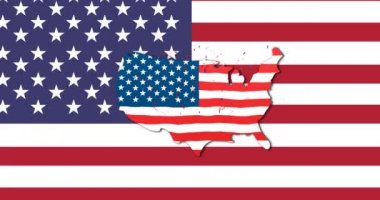 Amerikan bayrağı üzerinde Amerikan bayrağı olan Amerikan animasyonu. Başkan 'ın Günü ve dijital olarak üretilen video konsepti.