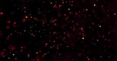 Siyah zemin üzerinde sarı parçacıklara karşı dönen DNA yapısının dijital animasyonu. tıbbi araştırma ve bilim teknolojisi kavramı