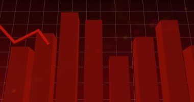 Karanlık arka planda finansal veri işleme videosu. küresel iş, finans, teknoloji ve bağlantılar konsepti dijital olarak oluşturulmuş video.