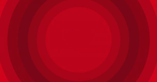 Animation Des Herzens Über Roten Kreisen Auf Rotem Hintergrund Herzensmonat — Stockvideo