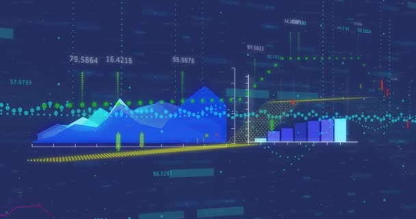 Video Digital Interface Data Processing Dark Background Global Networks Business — Stock Video