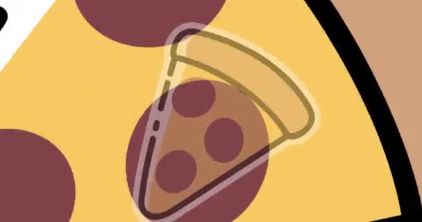 Animação Vários Ícones Pizza Fundo Branco Dia Nacional Das Pizzas — Vídeo de Stock