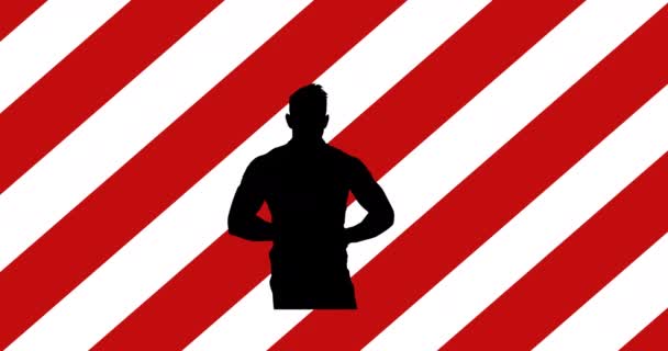 Animation Silhouette Man American Flag President Day Celebration Concept Digitally — Stock Video