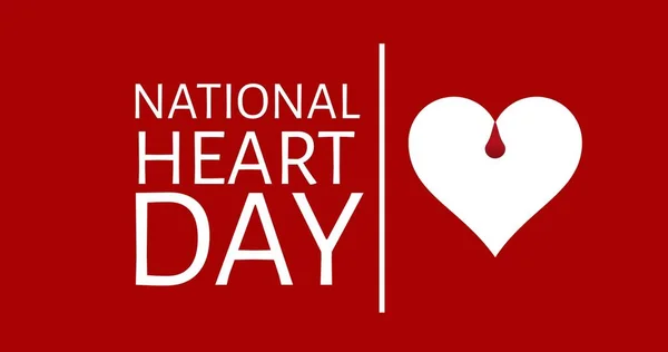 Διανυσματική Εικόνα Του Κειμένου Εθνική Ημέρα Της Καρδιάς Σχήμα Καρδιάς — Φωτογραφία Αρχείου