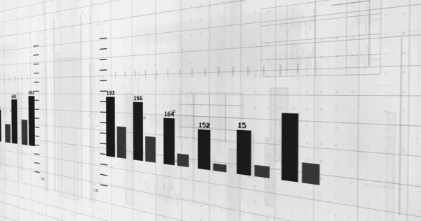 Immagine Diagrammi Con Numeri Sfondo Bianco Business Globale Finanze Connessioni — Foto Stock