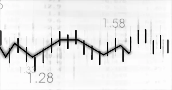 Obrázek Bílých Čar Nad Čísly Bílém Pozadí Globální Obchod Finance — Stock fotografie