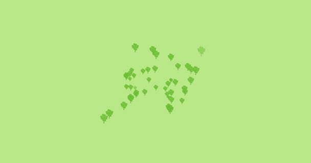 緑を背景に形成された複数のクローバーの葉のデジタルアニメーション ハッピー パークのお祝いのコンセプト — ストック動画