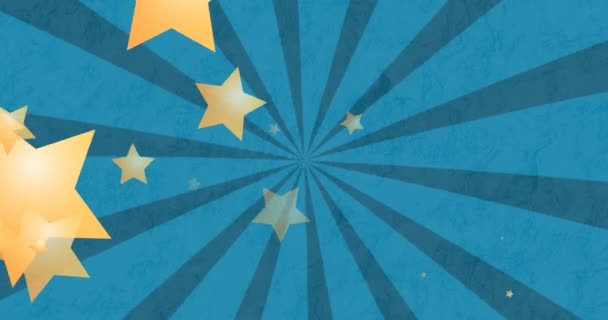 Animación Estrellas Líneas Sobre Fondo Azul Naturaleza Abstracto Concepto Fondo — Vídeos de Stock