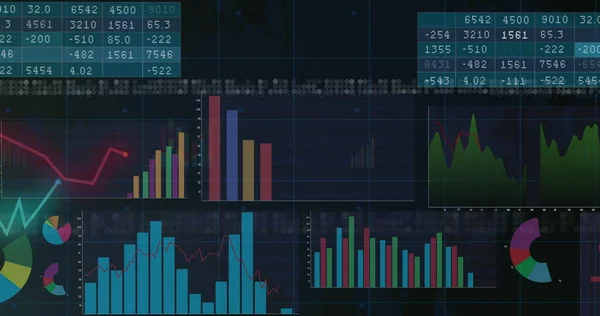 Wizerunek Danych Finansowych Czarnym Tle Globalny Biznes Finanse Połączenia Koncepcja — Zdjęcie stockowe