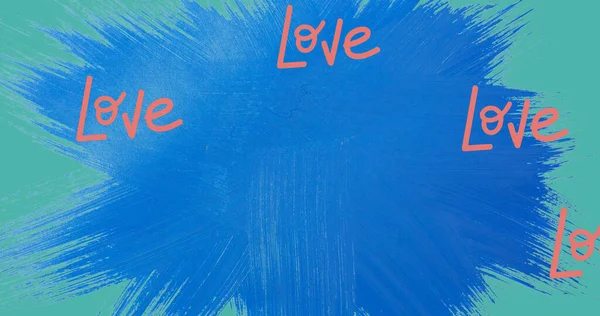 Imagem Textos Amor Movendo Sobre Fundo Azul Moda Acessórios Fundo — Fotografia de Stock